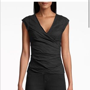 Nicole Miller Size M COTTON METAL LOGAN TOP in Green